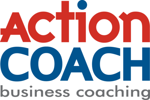 A branded graphic that displays the words Action Coach in all caps and business coaching in all lowercase.