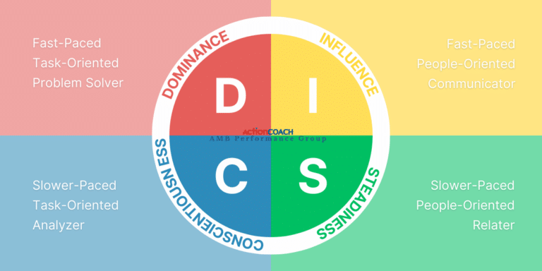 A graphic design of a partial DISC Styles and Personality Wheel that provides insights into each person's behavioral profile.